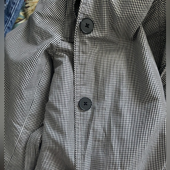 SOLD Jacob trench coat black and white checker xs - Picture 6 of 8